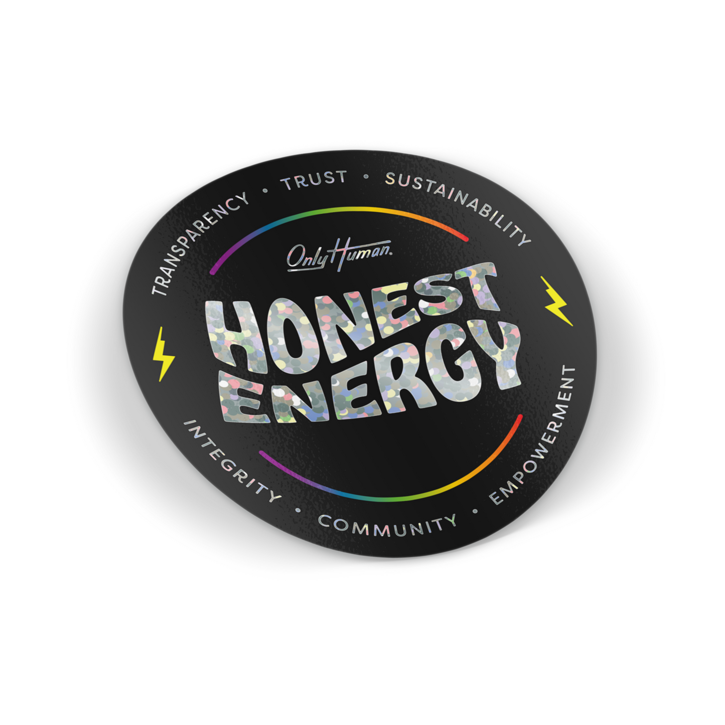 Honest Energy Rainbow Badge Sticker