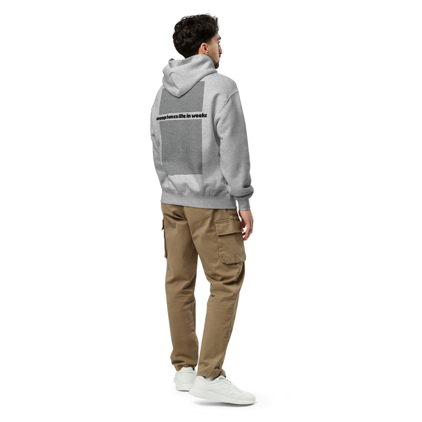 Average Human Life In Weeks Oversized Hoodie - Grey