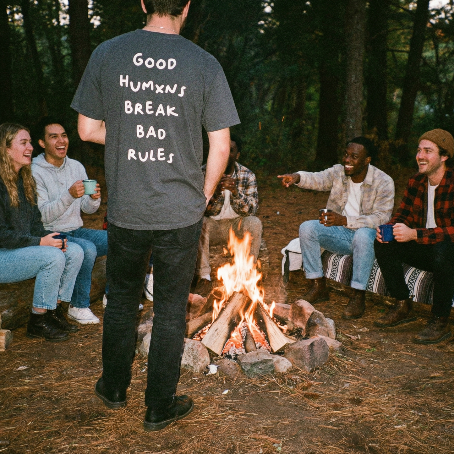 Good Humxns Break Bad Rules Oversized Tee - Black