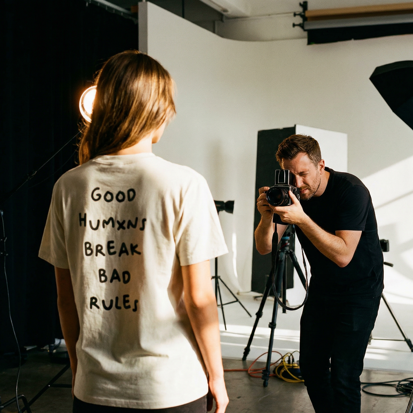 Good Humxns Break Bad Rules Oversized Tee - Cream