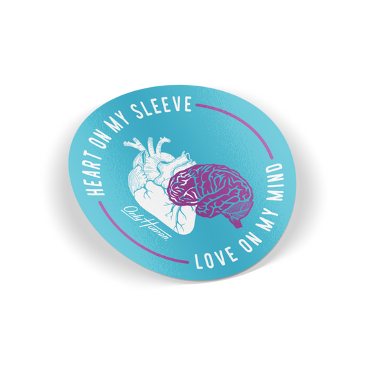 Heart On My Sleeve Sticker - Teal