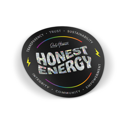 Honest Energy Rainbow Badge Sticker