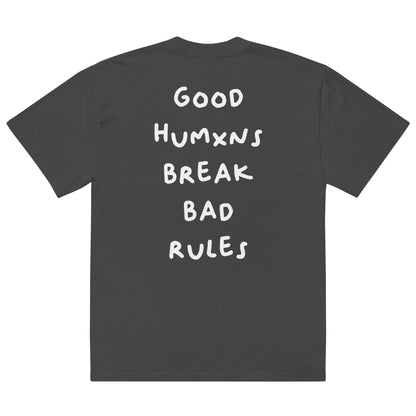 Good Humxns Break Bad Rules Oversized Tee - Black